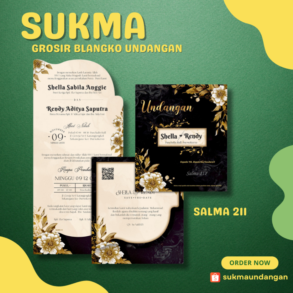 Jual KERTAS BLANGKO UNDANGAN NIKAH MURAH SALMA 211 SUKMA UNDANGAN