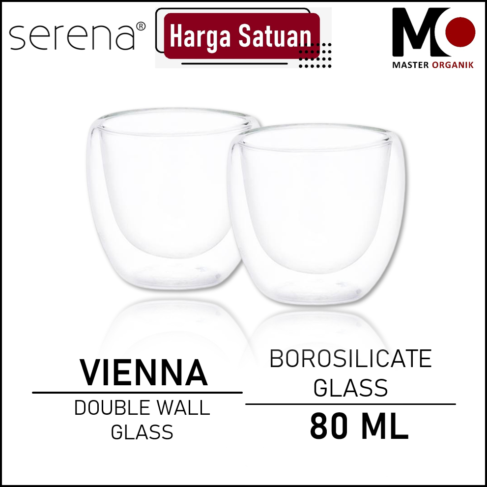 Jual Serena Vienna Double Glass 80ml Cangkir Teh Kopi Borosilicate