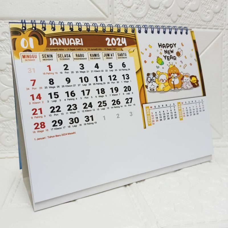 Jual KALENDER MEJA KERJA MINI KALENDER KERJA MINI TAHUN 2024 Shopee