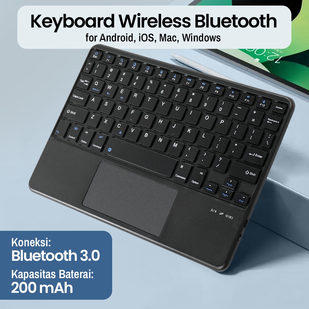 Jual Keyboard Bluetooth Touchpad Mini Slim Wireless Keyboard Trackpad