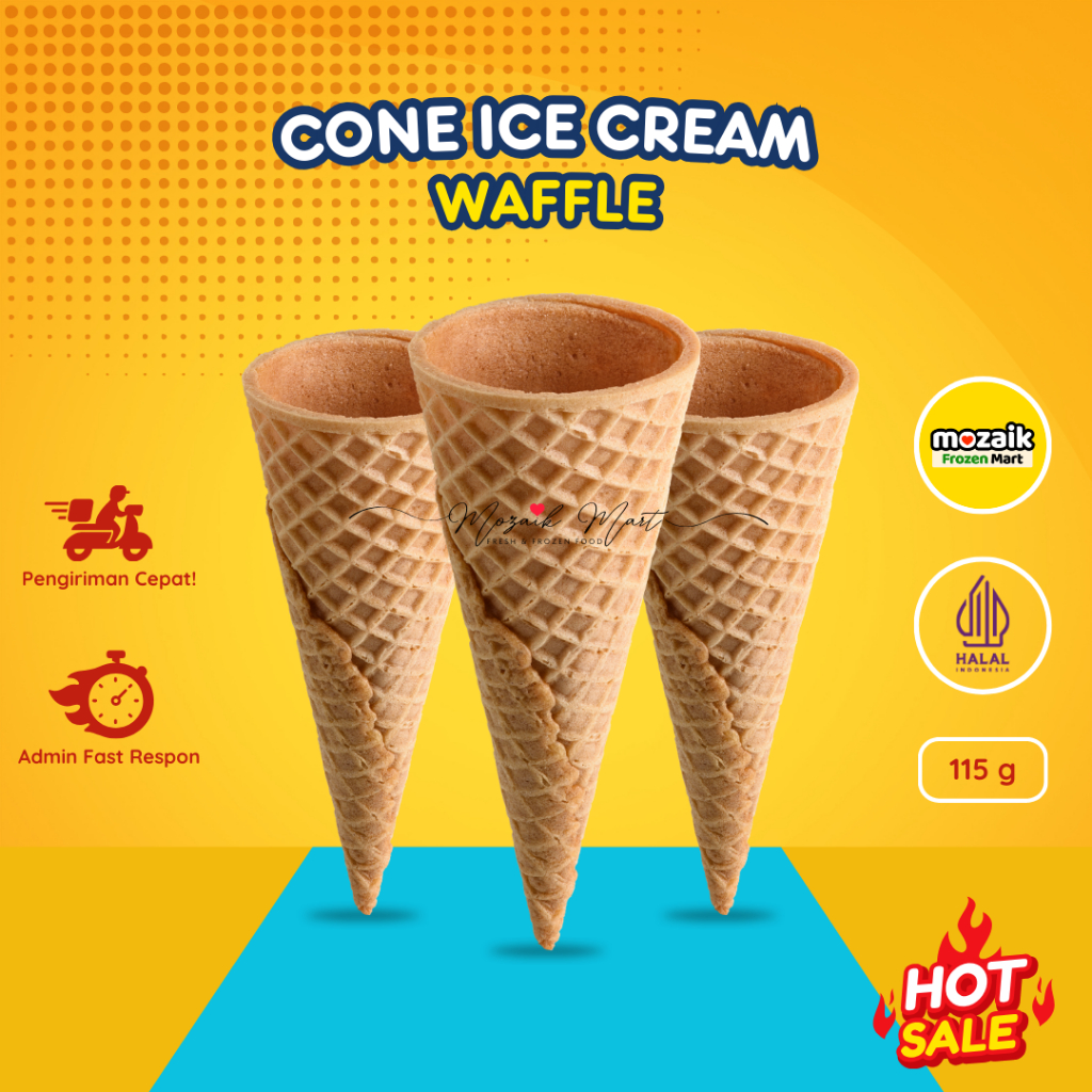 Jual Cone Ice Cream Waffle Isi Pcs Cone Ice Cream Mixue Aice