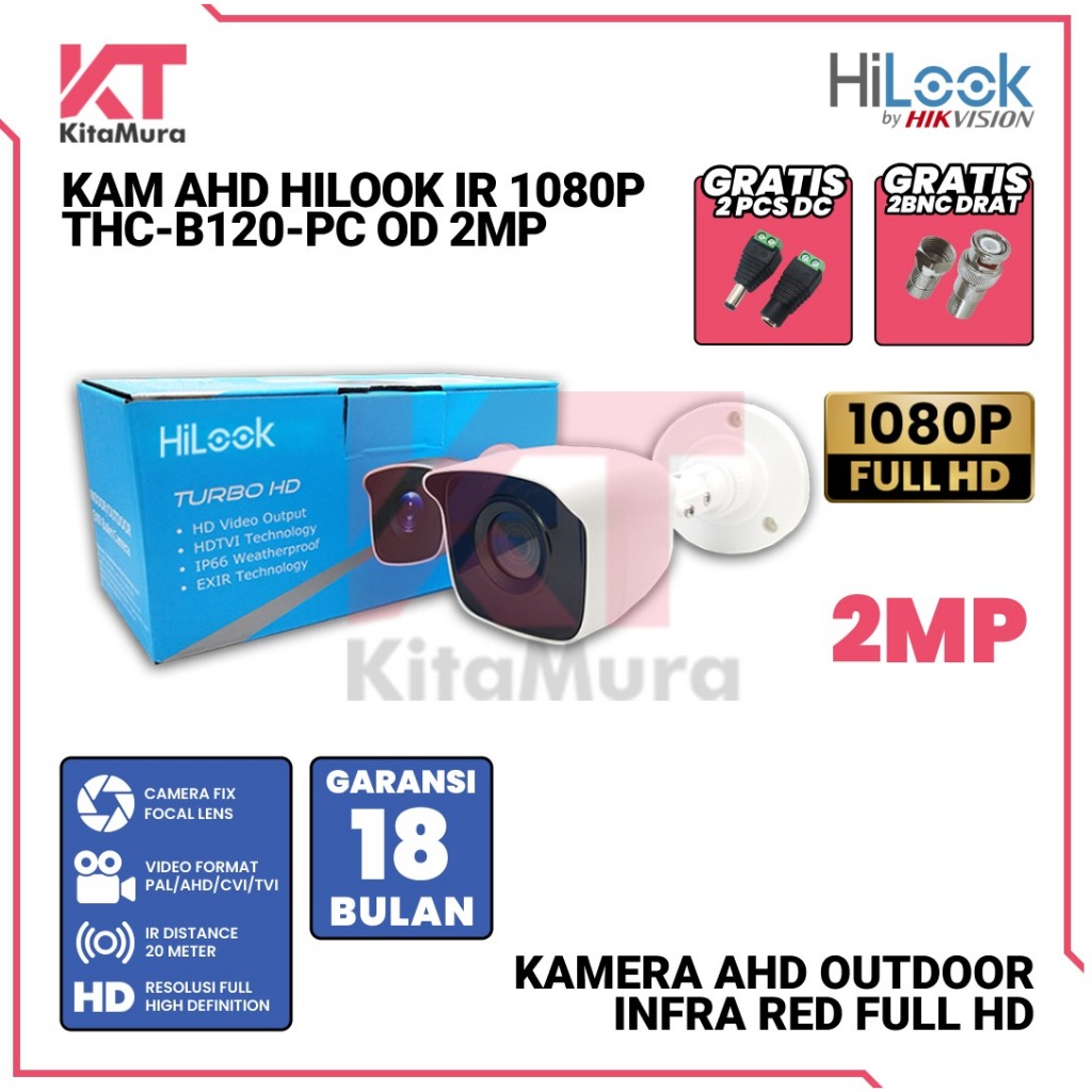 Jual Camera CCTV HILOOK CCTV Camera HIKVISION Outdoor THC B120 PC