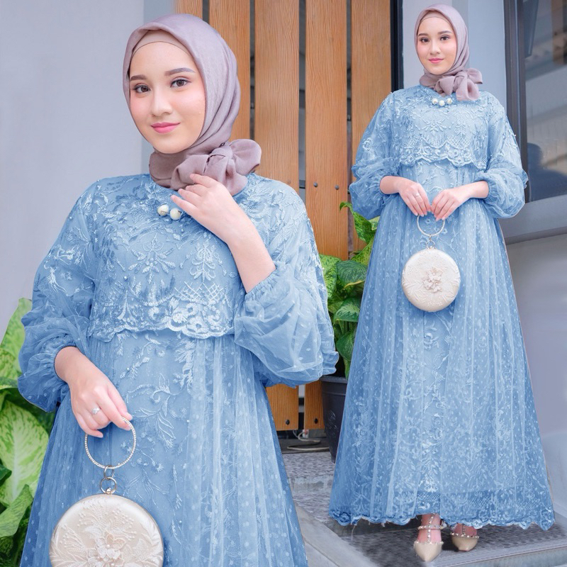 Jual Maxi Masita S M L Xl Xxl Xl Gamis Brukat Gamis Pesta Muslim