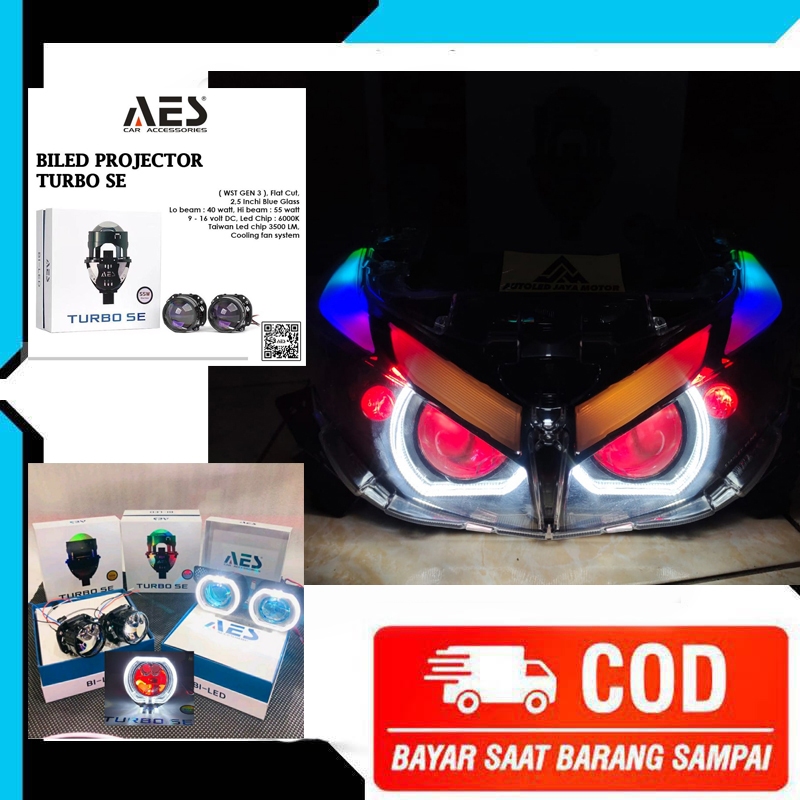 Jual Lampu Biled Motor Aerox New Connected Biled AES Turbo Se Full Set