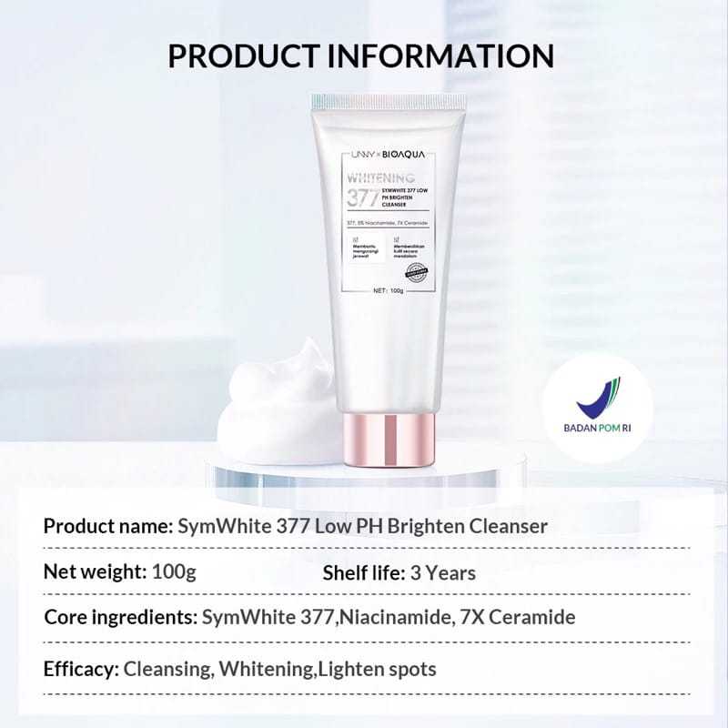 Jual BIOAQUA Facial Wash SymWhite 377 Low PH Brightening Cleanser Sabun