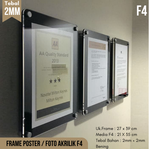 Jual Frame Bingkai Display Poster Akrilik Berkualitas Ukuran F