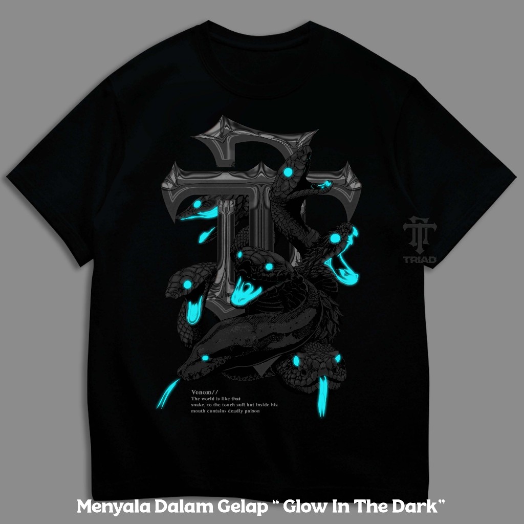 Jual TRIAD T SHIRT SPECIAL GLOW IN THE DARK BIRU Snake Venom Kaos