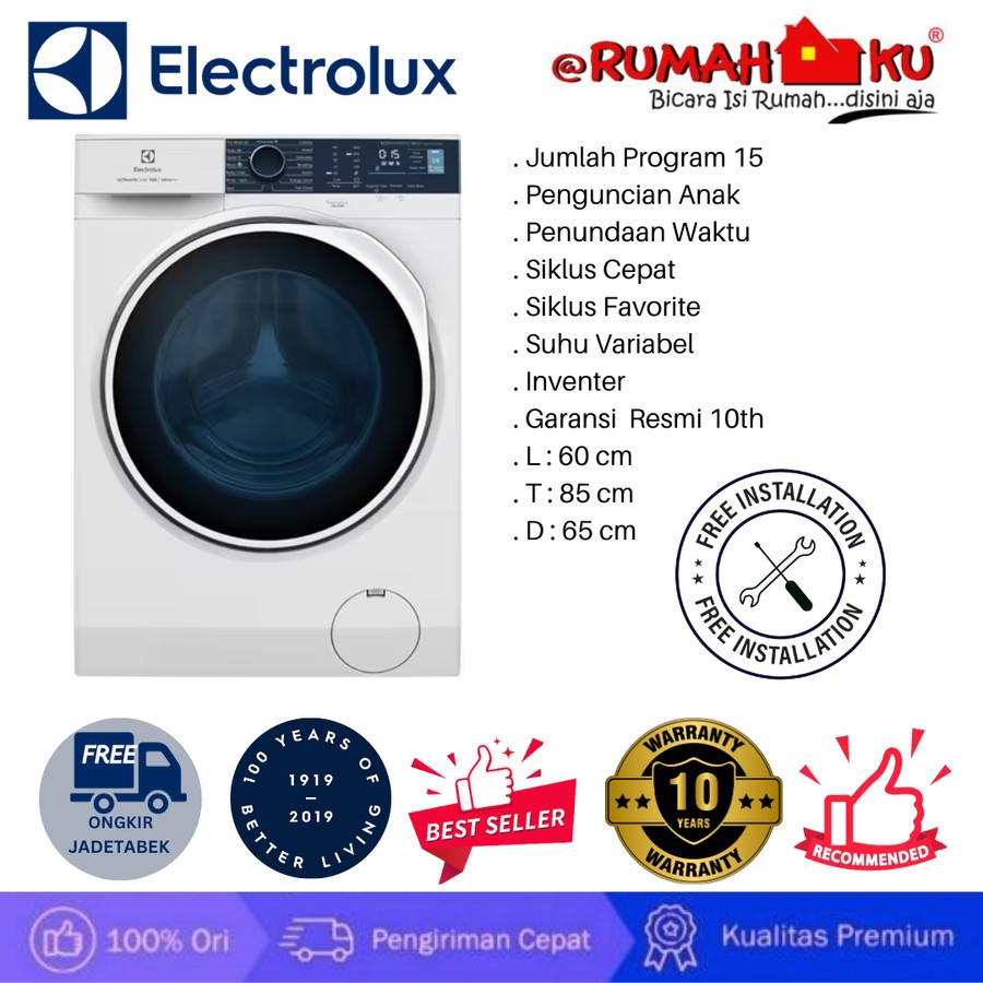 Jual Mesin Cuci Electrolux Ewf P Wb Mesin Cuci Front Loading Kg