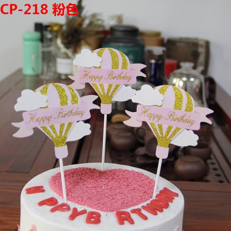 Jual 1 SET TOPPER TEMA BALLON UDARA PINK DAN BIRU DEKORASI ULANG TAHUN