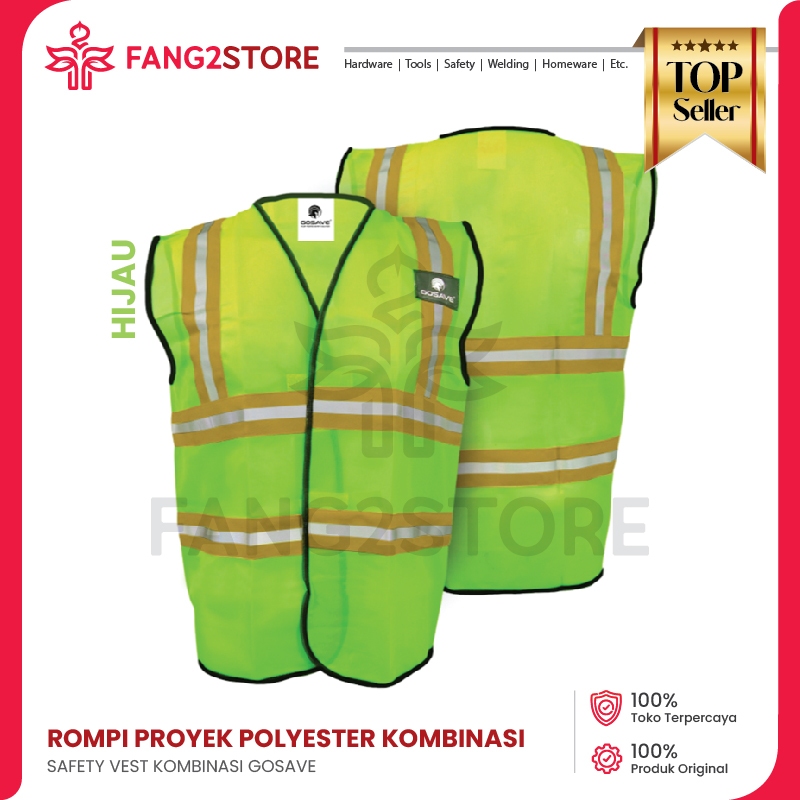 Jual Rompi Safety Proyek Hijau Safety Vest Kombinasi Scotlight Hijau