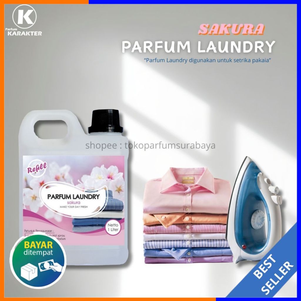 Jual Parfum Laundry Sakura Best Seller Harum Segar Wangi Tahan Lama