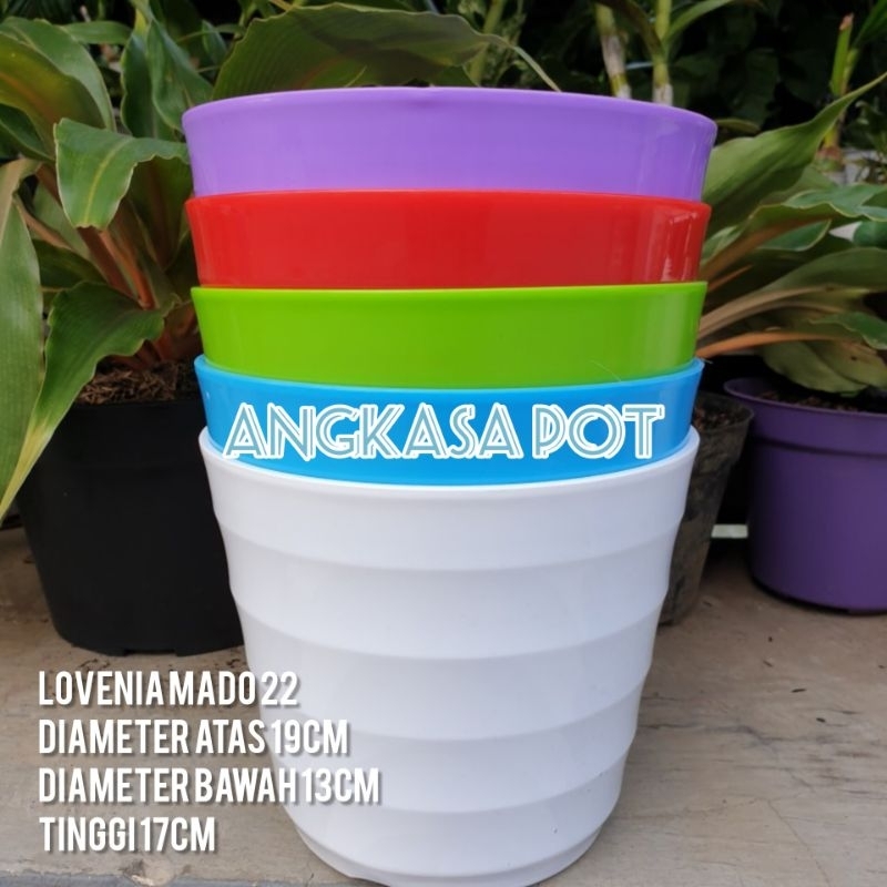 Jual Pot Bunga LOVENIA MADO 22 19cm PUTIH Pot Tanaman Pot Cantik