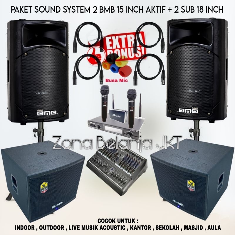 Jual Paket Sound System Indoor Outdoor Live Musik Karaoke Speaker Bmb