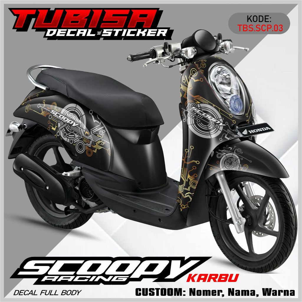 Jual Dekal Stiker Scoopy Karbu Full Body Decal Sticker Striping Motor