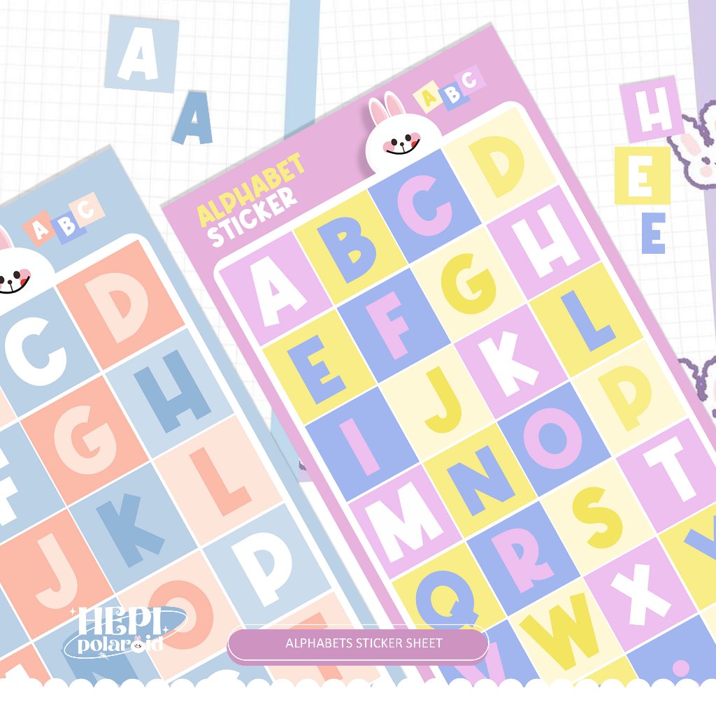 Jual Alphabet Sticker Kiss Cut Stiker Scrapbook Polco Deco Bujo