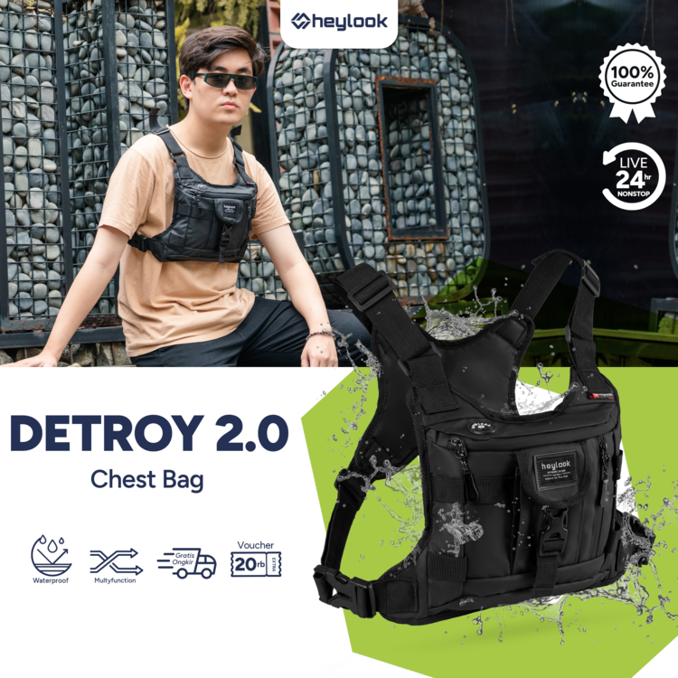 Jual Heylook Official Chest Bag Detroy Waterproof Anti Air Tas