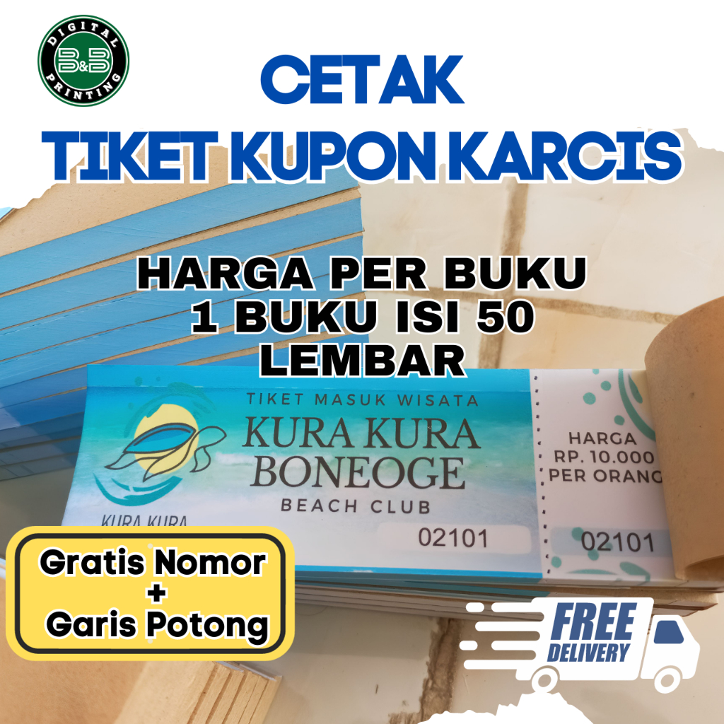 Jual Karcis Parkir Retribusi Tiket Wisata Kupon Hadiah Dengan Nomor