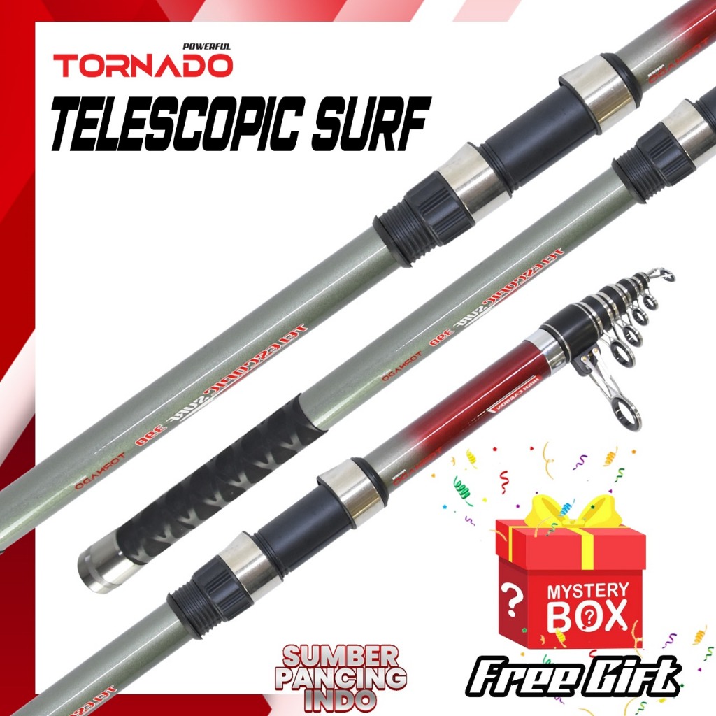 Jual Tornado Joran Pancing Antena Telescopic Surf Carbon Ringan 360CM