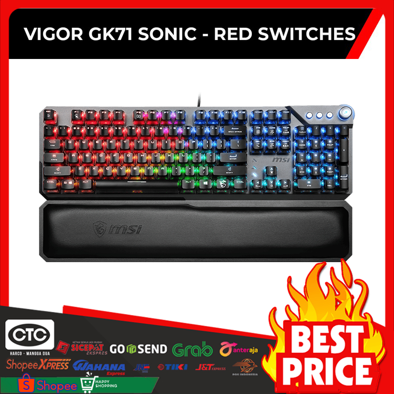 Jual Keyboard Gaming Msi Vigor Gk Sonic Red Switches Shopee Indonesia