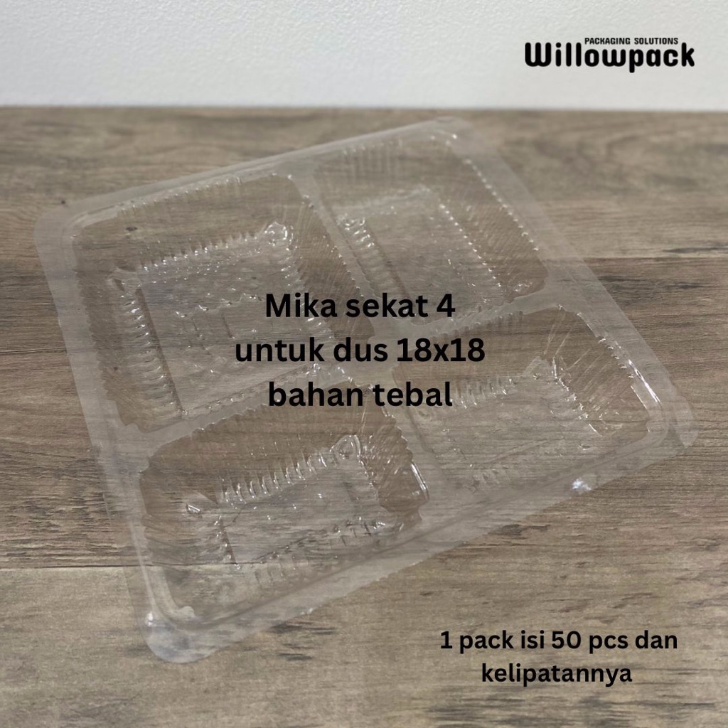 Jual Mika Sekat 4 Dus 18x18 Nasi Box Isi 50pcs Shopee Indonesia