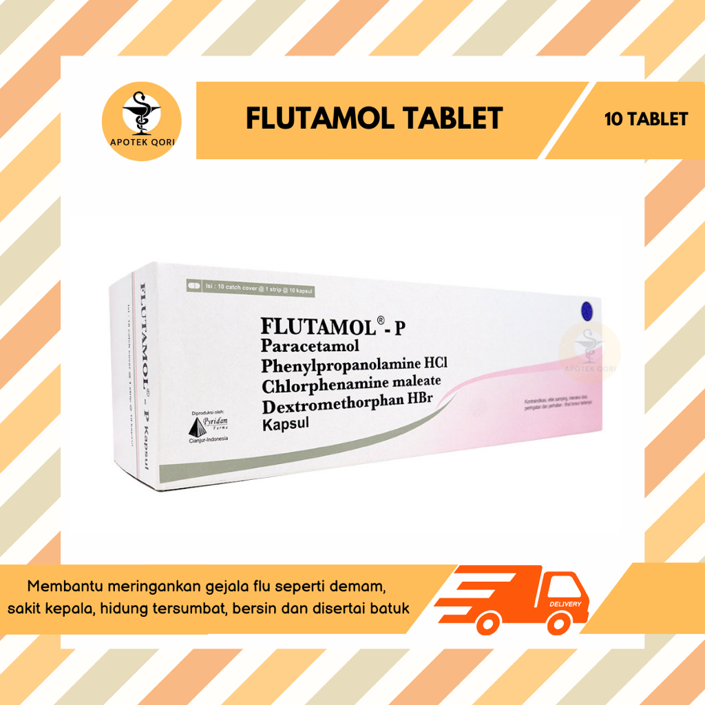 Jual FLUTAMOL STRIP 10 TABLET DEMAM FLU BATUK HIDUNG TERSUMBAT SAKIT