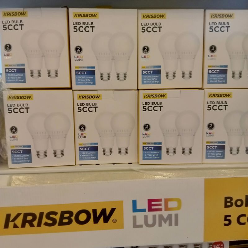 Jual Lampu Bohlam Led Cct Watt Set Pcs Krisbow Shopee Indonesia