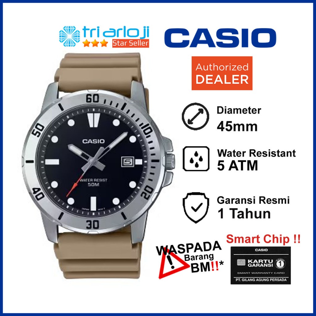 Jual Casio Mtp Vd Evudf Jam Tangan Pria Analog Cokelat Karet Mtp