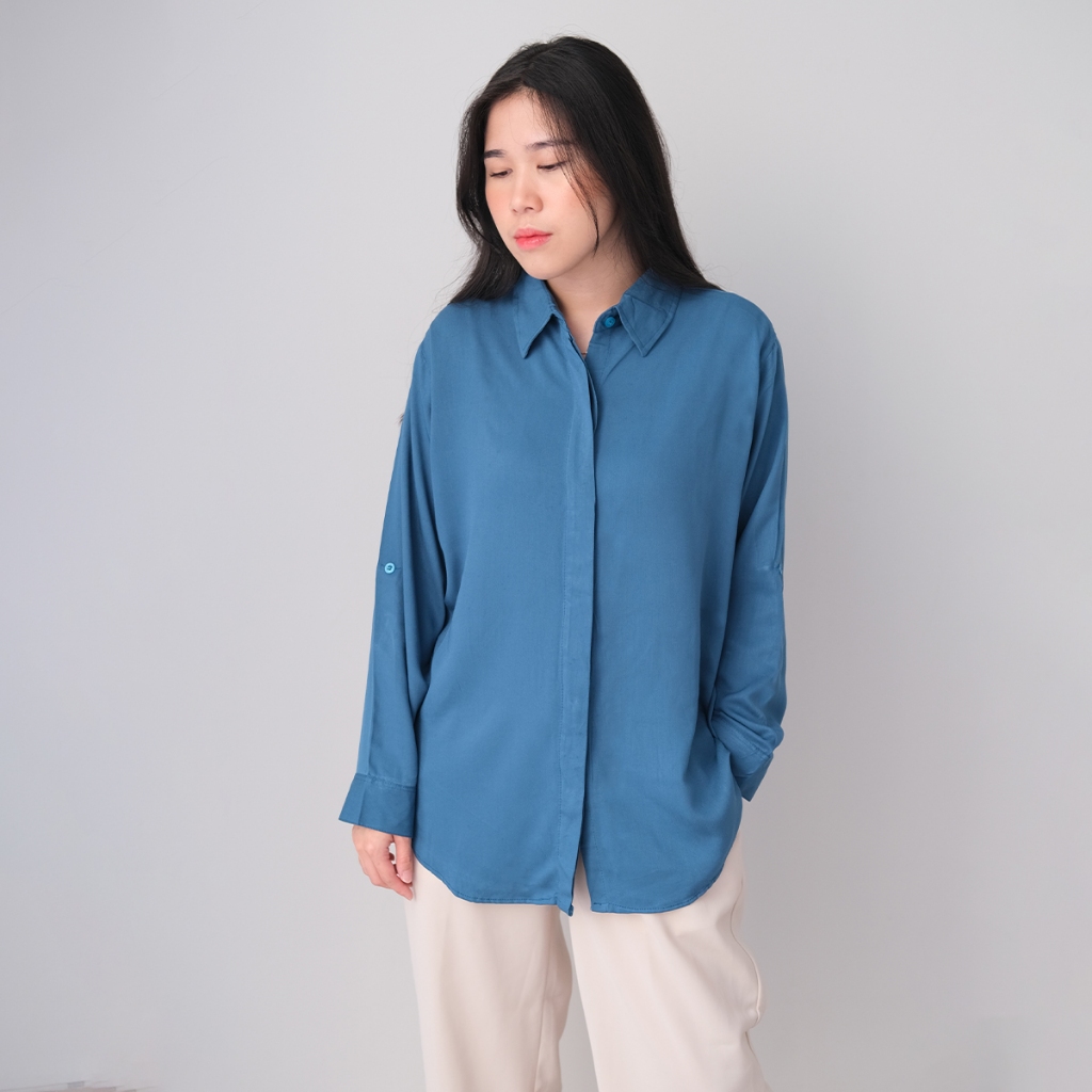 Jual Alia Hidden Button Shirt SHU STUDIO Rayon Twill Atasan