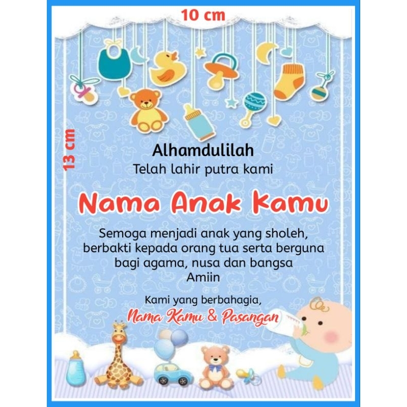 Jual Stiker Souvenir Kelahiran Bayi X Cm Isi Lembar Shopee