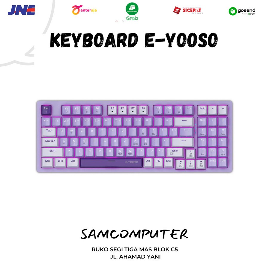 Jual E Yooso Z Light Purple Hotswap Mechanical Gaming Keyboard