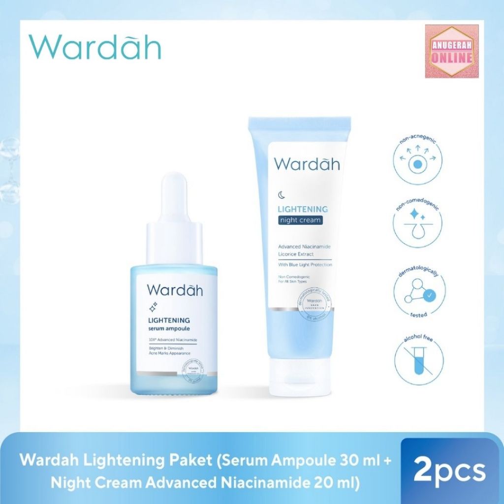 Jual Wardah Lightening Paket Serum Ampoule Ml Night Cream