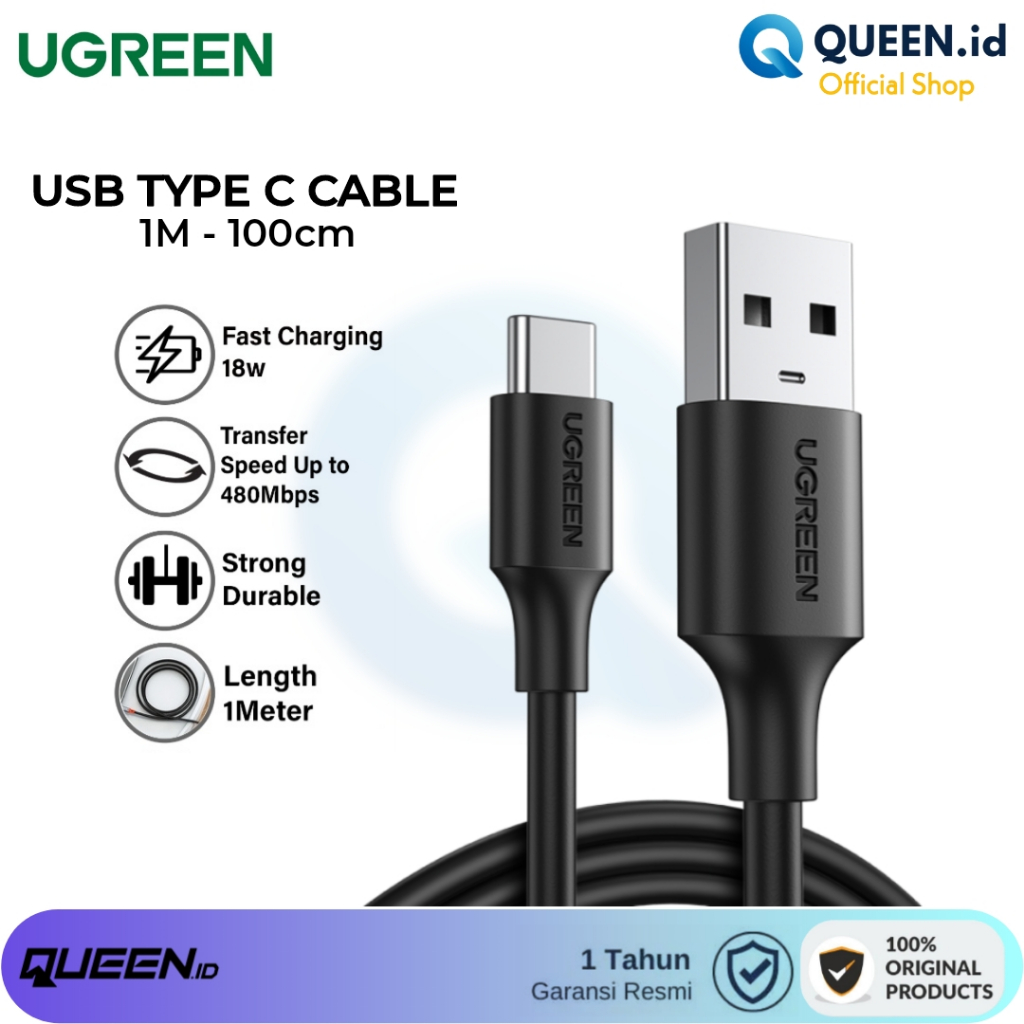 Jual Ugreen Kabel Data Charger Usb Type C M Cm A Fast Charging