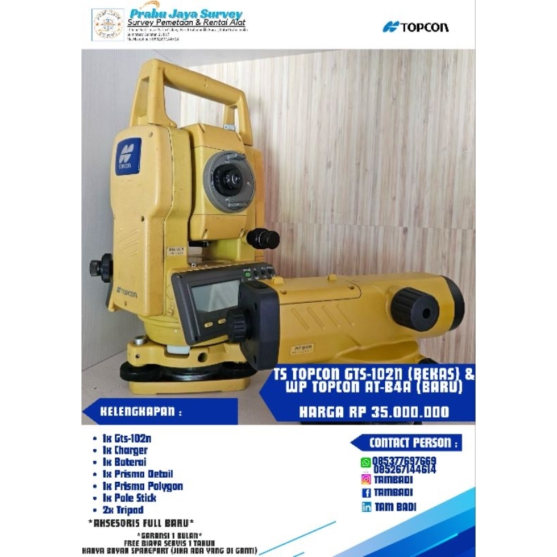 Jual Total Station Topcon Gts 102n Bekas Auto Level Topcon AT B4A