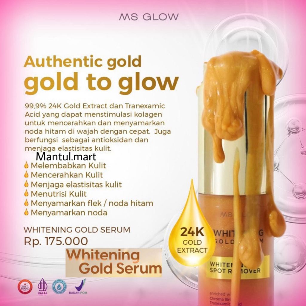 Jual MANTUL MART MS GLOW SERUM WHITENING GOLD SERUM GOLD MS GLOW