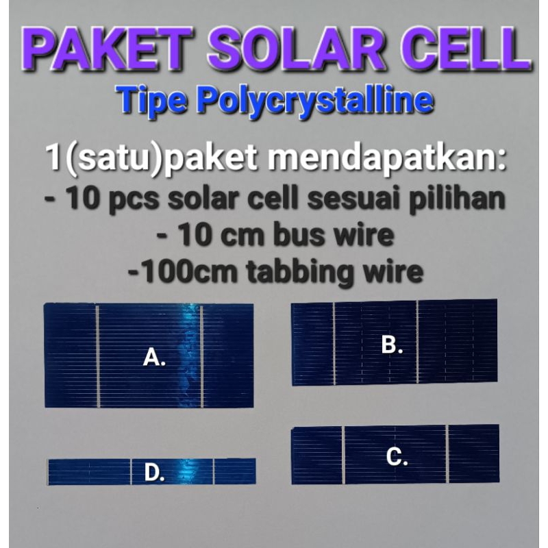 Jual Paket Solar Cell Polycrystalline Silicone Untuk Panel Surya Ada 4