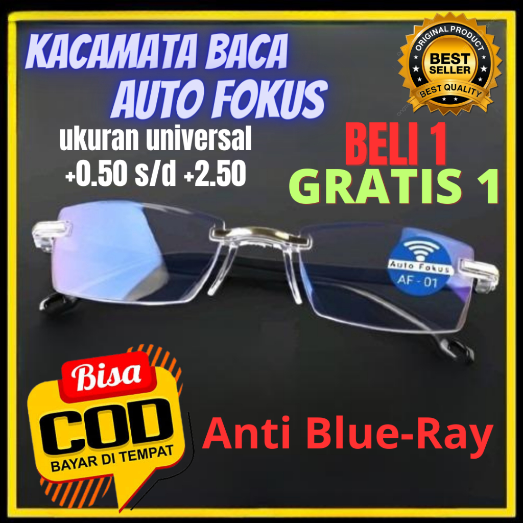 Jual Promo Beli Gratis Kacamata Baca Auto Fokus Antiradiasi Blue