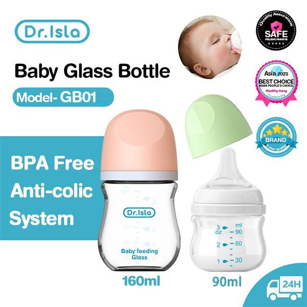 Jual Dr Isla Dot Bayi Botol Susu Kaca 90ml 160ml Botol Minum Bayi BPA