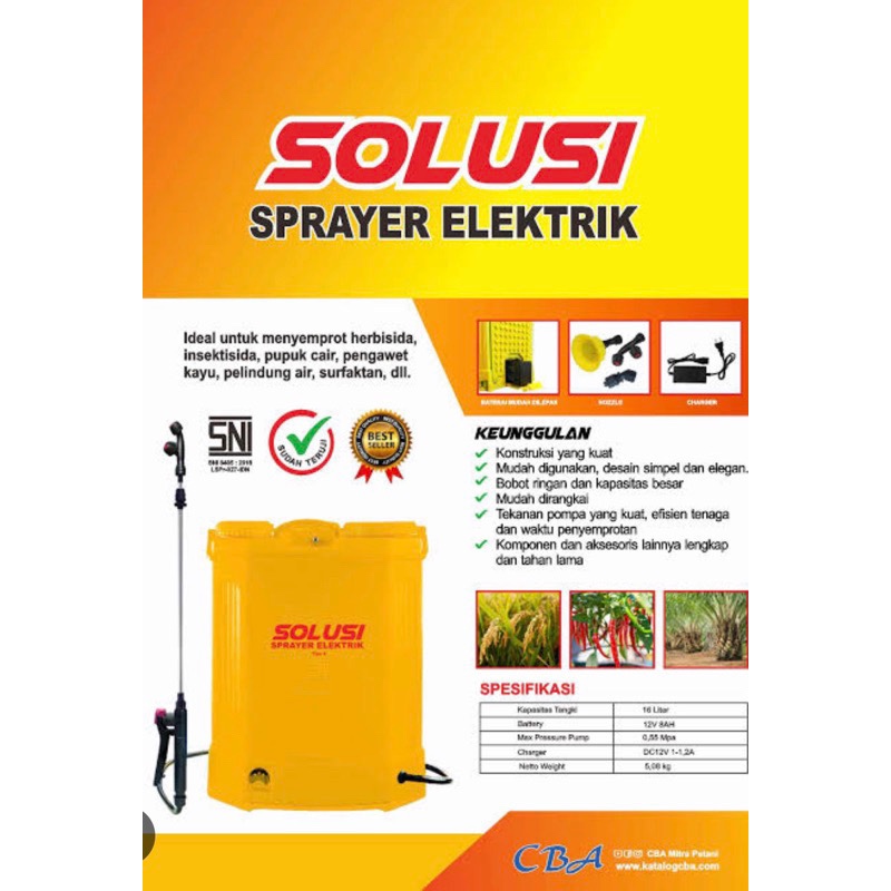 Jual POMPA ELEKTRIK 1 FUNGSI 16L SNI SPRAYER ELEKTRIK POMPA HAMA MERK