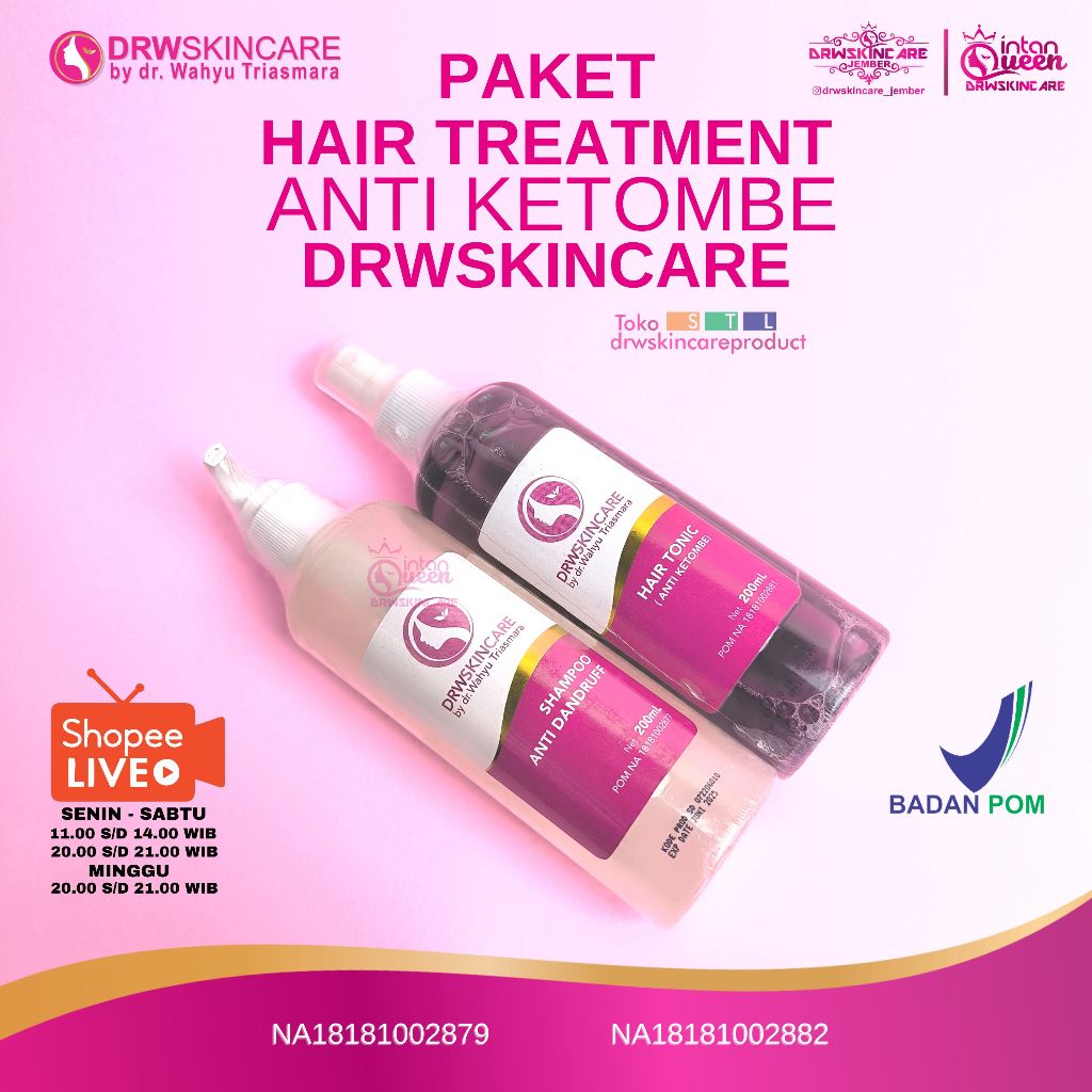 Jual Drw Skincare Paket Hair Treatment Anti Dandruff Anti Ketombe