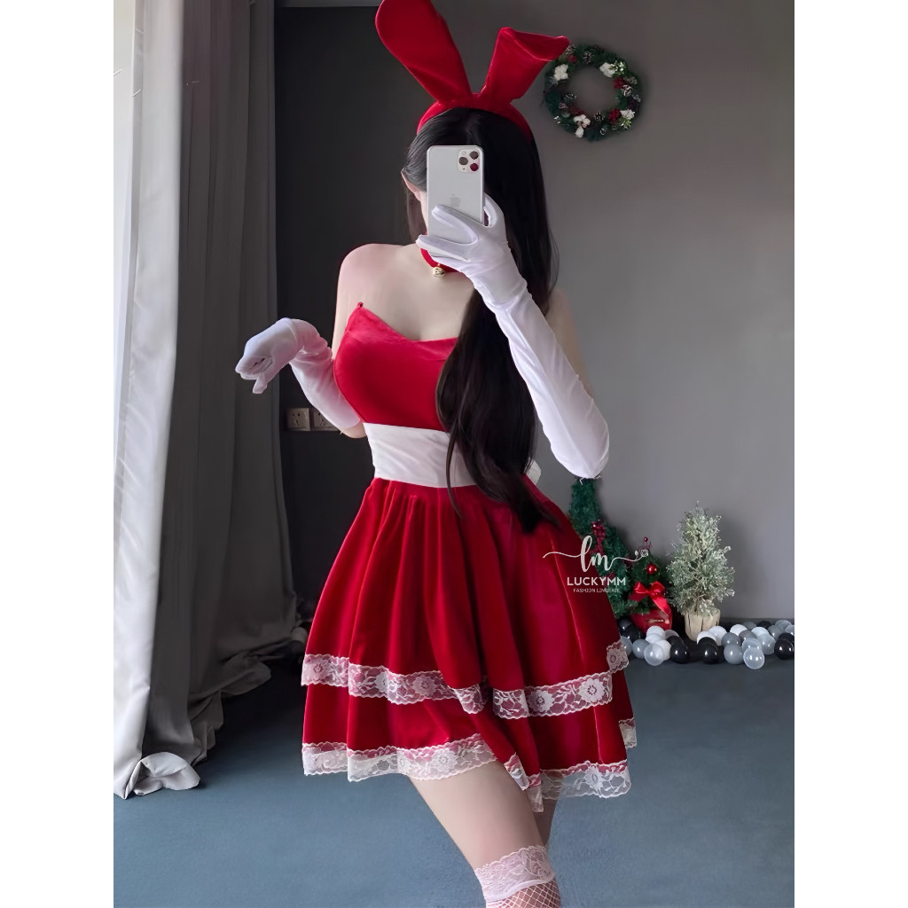 Jual Sexy Lingerie Dress Santa Lingerie Cosplay Rabbit Baju Kostum