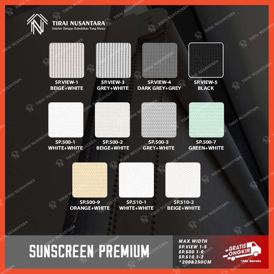 Jual Roller Blind Outdoor Sunscreen Self Released Turun Otomatis