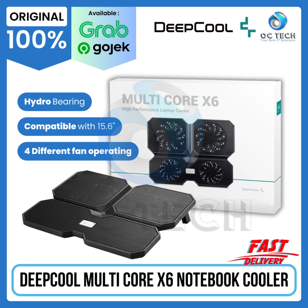 Jual LAPTOP COOLER DEEPCOOL MULTI CORE X6 4 FANS UPTO 156 COOLING PAD