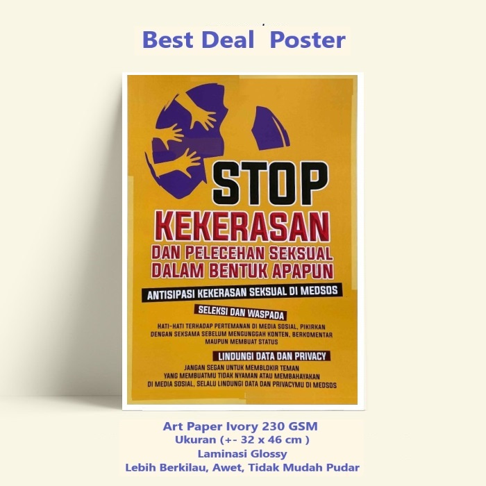 Jual Poster Stop Kekerasan Poster Stop Pelecehan Sexual Shopee