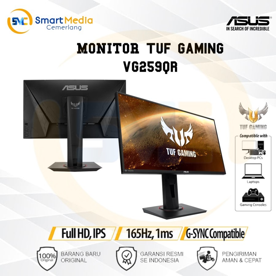 Jual ASUS TUF Gaming VG259QR Gaming Monitor 24 5 Full HD IPS 165Hz 1ms