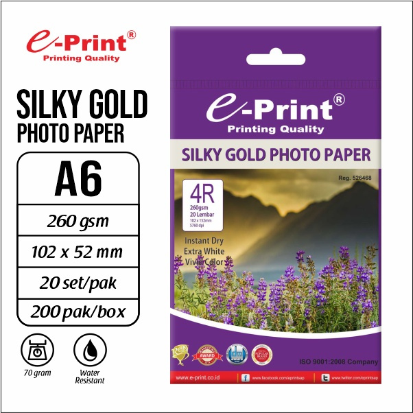 Jual Kertas Foto E Print Silky Gold Photo Paper Gsm R A X Mm