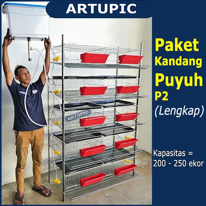 Jual PAKET Kandang Puyuh P2 Kapasitas 200 250 Ekor ARTUPIC Komplit