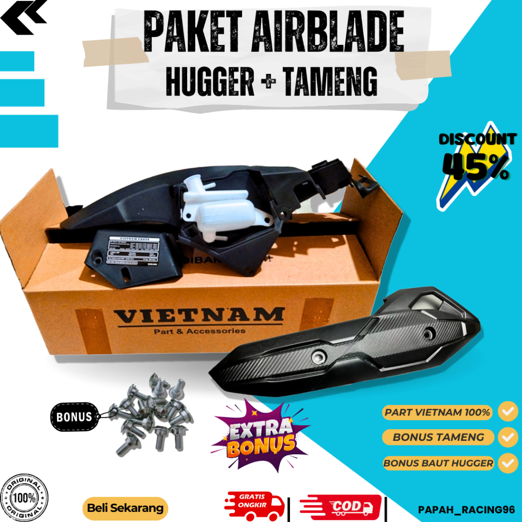 Jual Paket Hugger Airblade Spakbor Kolong Vario Plus Tameng Knalpot