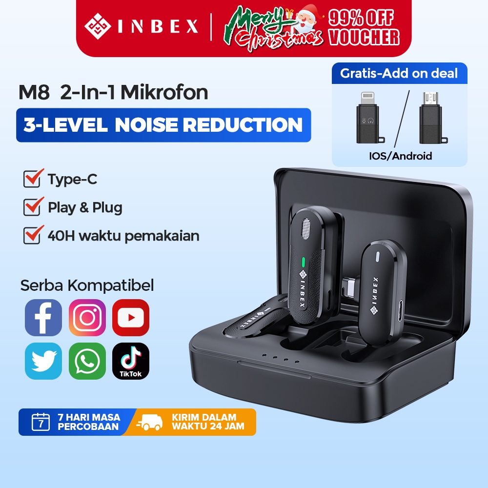 Jual LIVE INBEX M8 Wireless Microphone Nirkabel Mic Clip On Lavalier