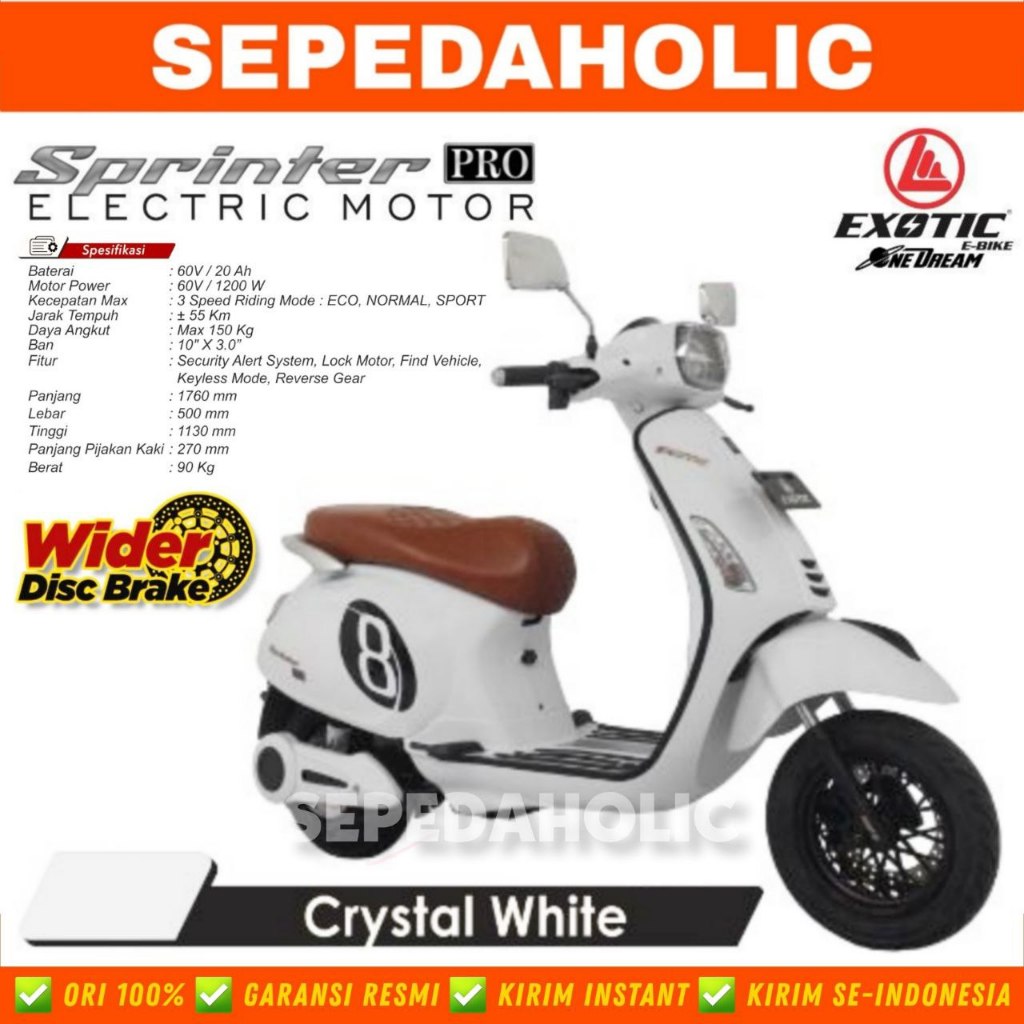 Jual Sepeda Motor Listrik Exotic Sprinter Pro By Pacific Watt