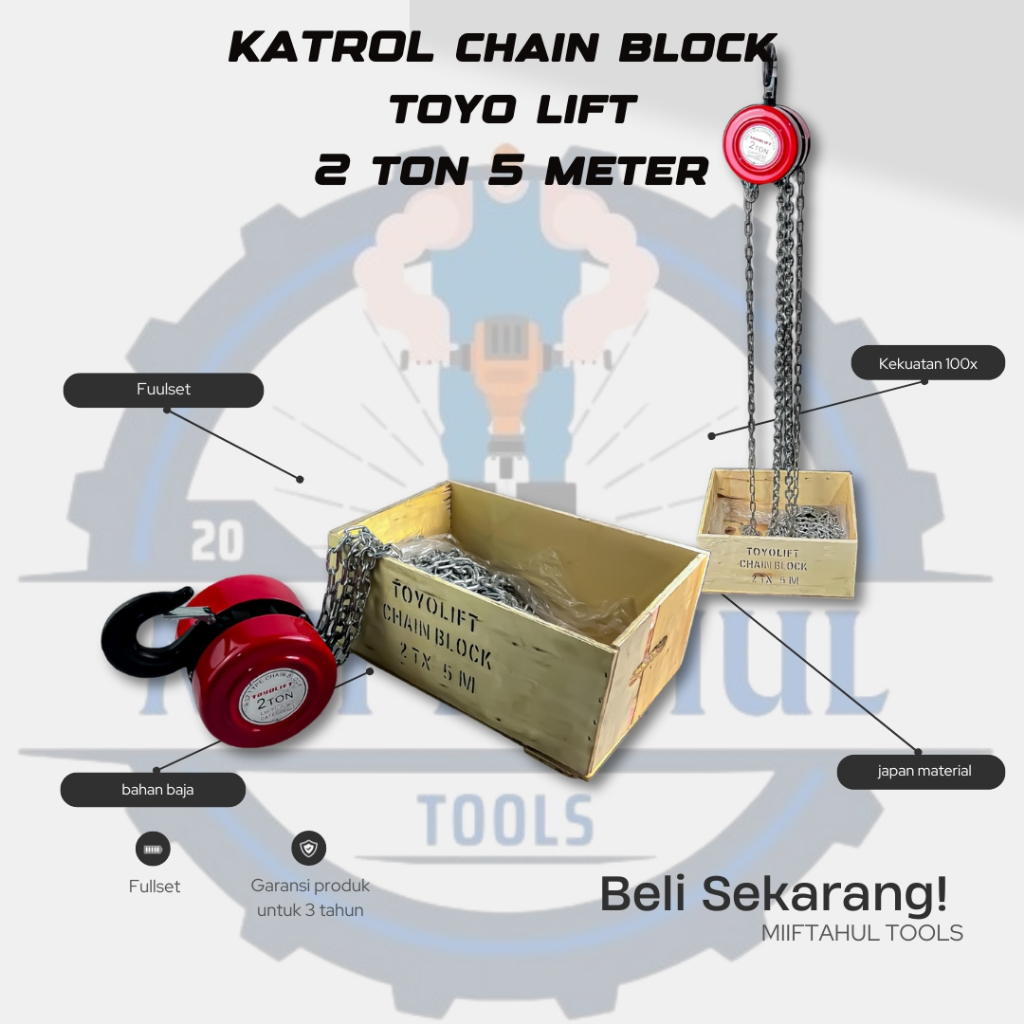 Jual Alat Angkut Barang Toyo Lift Chain Block Ton Meter Katrol